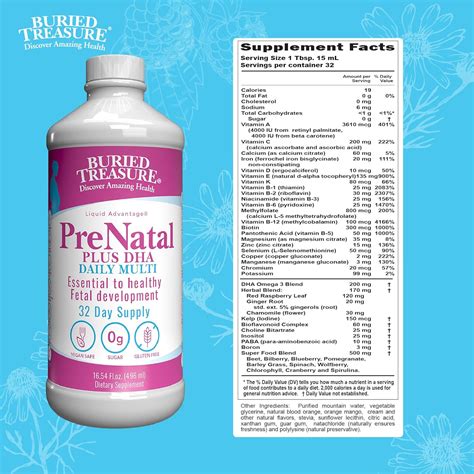 BuriedTreasure Buried Treasure Prenatal Plus DHA Complete, 16 oz, India ...