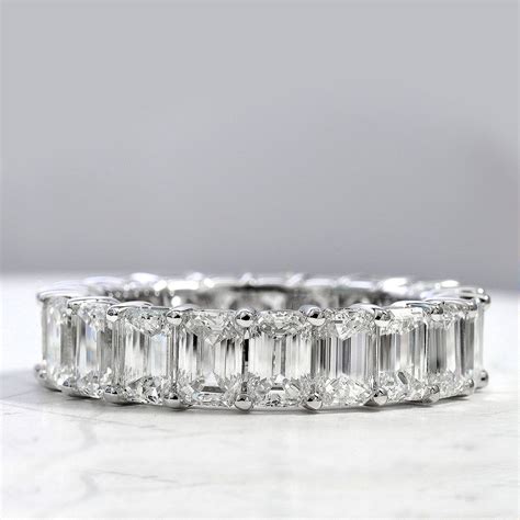 8tcw Natural Emerald Diamonds Shared Prong Eternity Ring | Diamond Mansion
