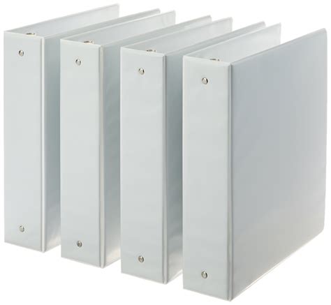 AmazonBasics 3-Ring Binder, 2 Inch - 4-Pack (White) | 0841710125726 ...