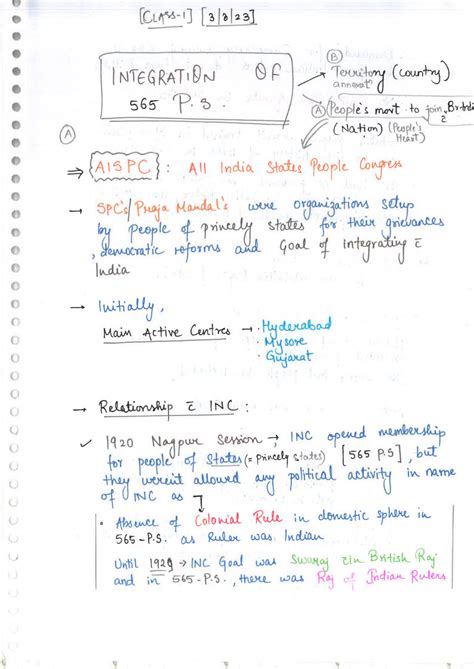 Vision IAS - Post Independence GS - Handwritten Class Notes 2023 ...