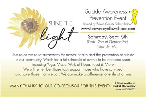 Shine the Light- Suicide Awareness + Prevention Event, German Park, New ...