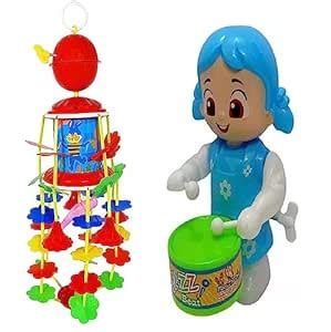 Buy SHANVI Toys Cute Drummer Toy with Jhoomer Key Operated Musical ...