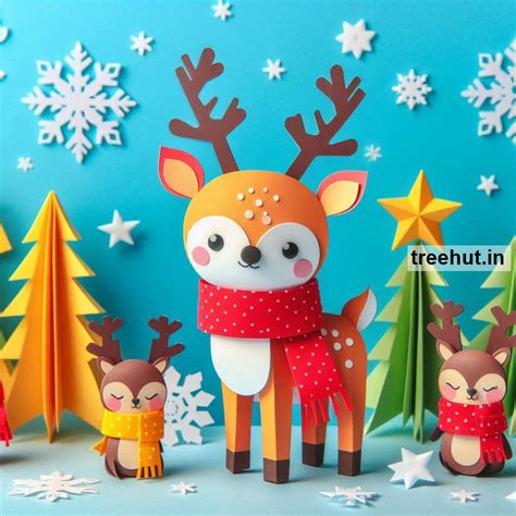 Reindeer Paper Craft Ideas for Winter Animals Classroom Activities