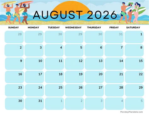 August 2026 Calendars (52 Free PDF Printables)