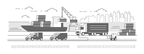 Logistics company delivery truck vector line | Premium Vector