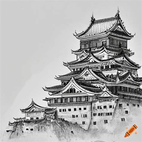 Japanese castle in traditional architecture style on Craiyon
