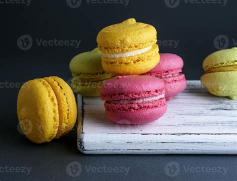 multicolored baked cakes of almond flour macarons 18965530 Stock Photo ...