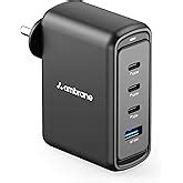 Ambrane 65W Charger Adapter, 3 Ports - 2 Type C & 1 USB for Samsung ...