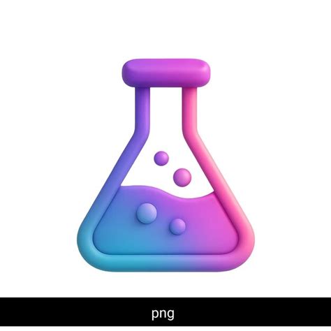 Vibrant 3d gradient chemistry flask icon | Premium AI-generated PSD