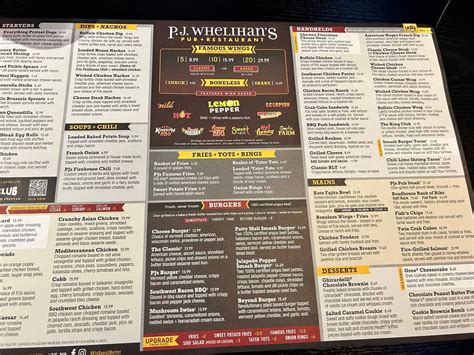 P.J. Whelihan’s Pub + Restaurant - Deptford Menu - Updated October 2025