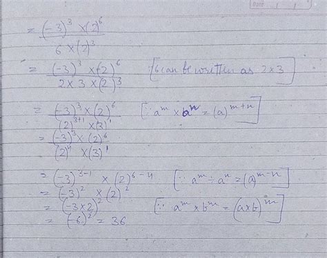 3)³×2⁶/6×2³.The answer should be in positive exponential form.No spam ...