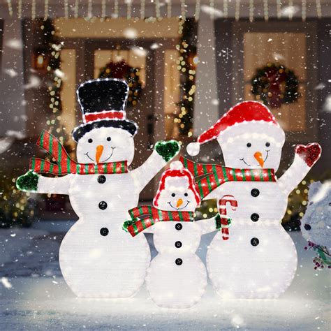 Amazon.com: 4.2FT Christmas Snowman Family Set, 3 Piece 440 LED Pre-Lit ...