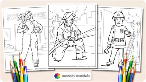 Fireman Coloring Pages For Kids Printable