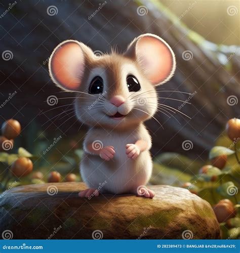 Adorable Mouse Animation stock illustration. Illustration of pink ...