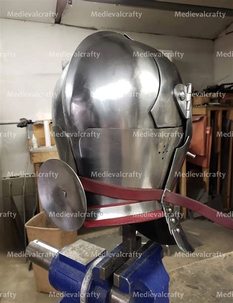 SCA Combat Helmet Medieval German Sallet Helmet - 18GA Steel Wearable ...