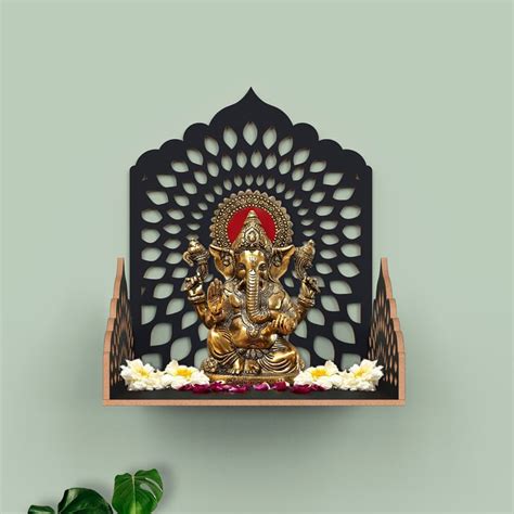 Buy HOME SPARKLE Om Mandir Wall Shelf - Black from Home Sparkle at just ...