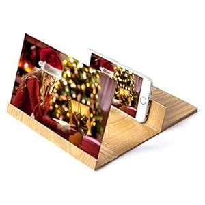 BEESCLOVER 12" 3D Stereoscopic Amplifying Wood Bracket Foldable Screen ...