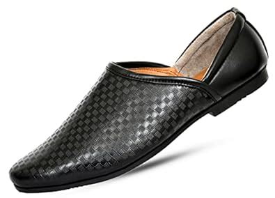 Buy Flooristo Ethnic Formal Casual Loafer Shoes for Men (Black, Numeric ...