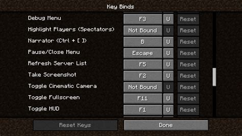 Image result for All Minecraft Keybinds