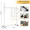 LEOPAX Portable Clothing Rack with Lower Storage & 4 Hooks, Heavy Duty ...