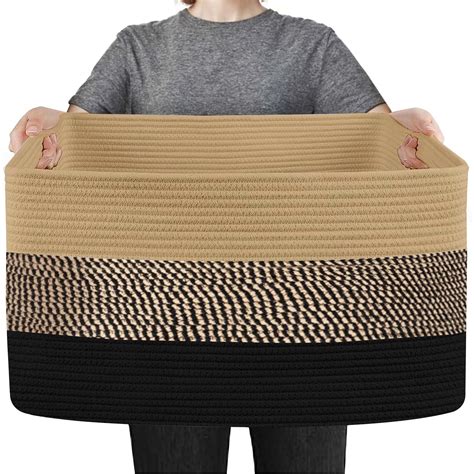 Amazon.com: MEGASKET Extra Large Blanket Baskets, 23.6" x 15.7" x 14.1 ...