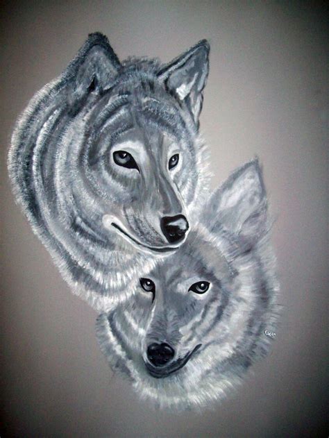 Beautiful Wolves Drawing 的图像结果