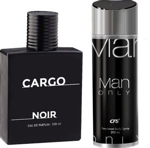 CFS Cargo Noir EDP Long Lasting Perfume & Man Only Black Deodorant Body ...