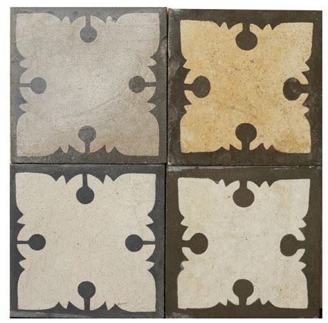 Reclaimed Encaustic Floor Tiles with Pattern For Sale at 1stDibs