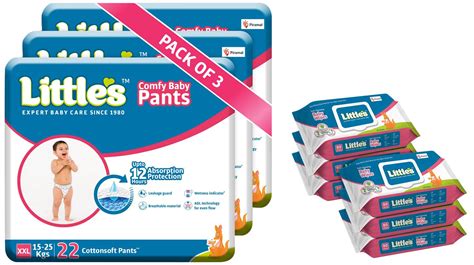 Buy Little's Baby Pants Diapers with Wetness Indicator & 12 Hours ...