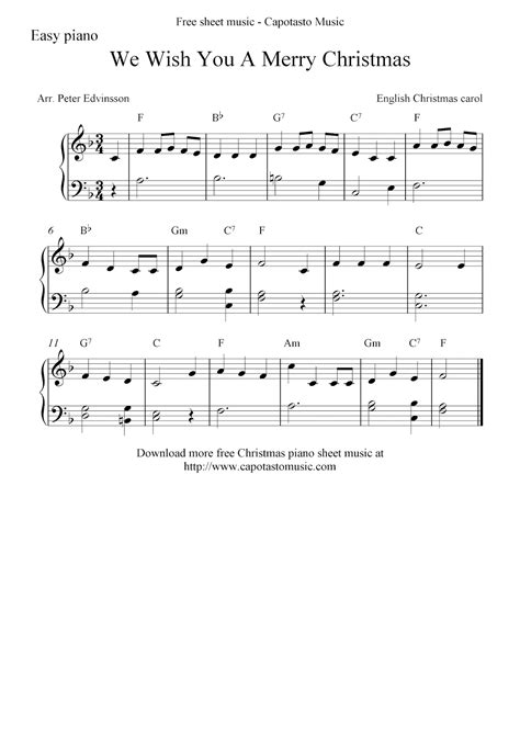 Christmas Sheet Music For Piano Free Printable - Printable Board Games