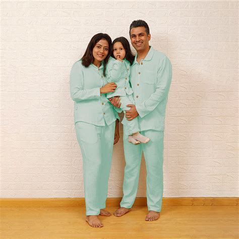 Crinkled Muslin Women's Nightsuit - Mint Green – snugglyspaces