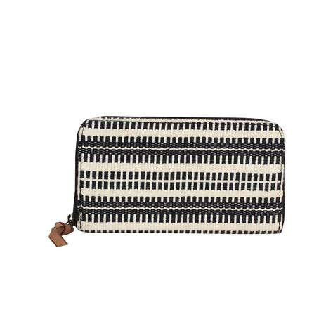 Buy Anekaant streak Black and White jacquard wallet Online