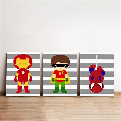 Heroes Doodle Art - Minimalist Canvas Wall Art Painting Prints ...