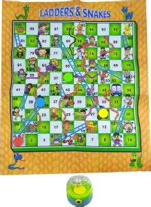 Bestie Toys Jumbo Sized Foldable Snake & Ladders Mat Game with Dice ...