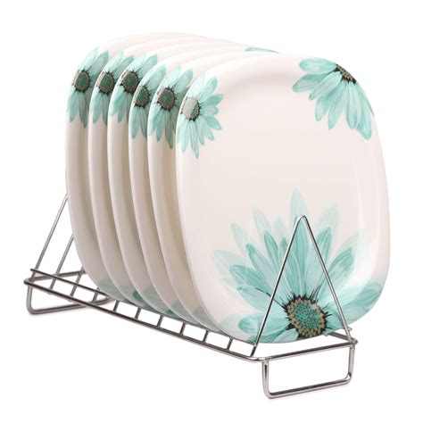 Buy Golden Fish Unbreakable Melamine Square Full Size Flower Printed ...