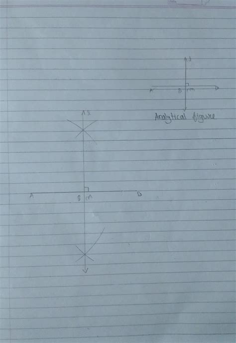 Write the steps and construct Perpendicular to a line 8cm long through ...