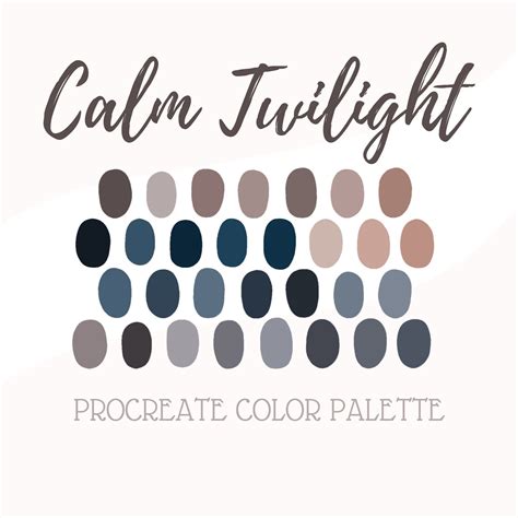 Procreate Color Palette - Calm Twilight - Etsy | Color palette ...