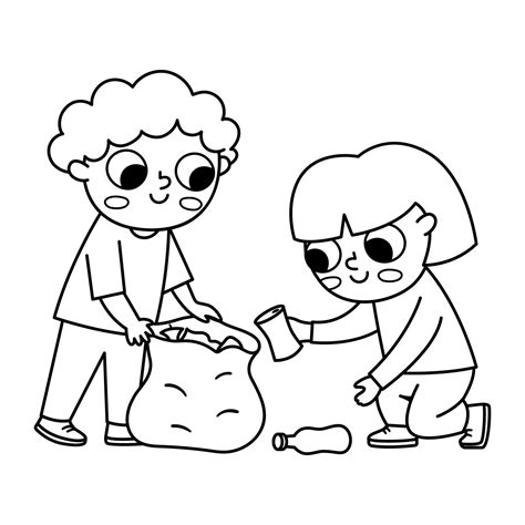 Children Helping Clipart Black And White