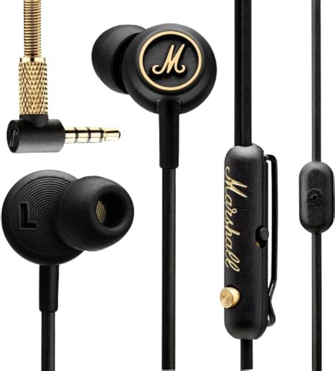 Marshall 4090940 Mode EQ Wired in Ear Headphone with Mic (Black/Brass ...