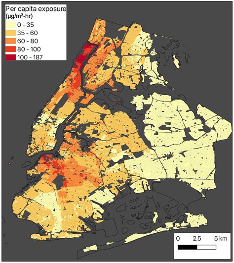 Air pollution levels and commuting in New York City