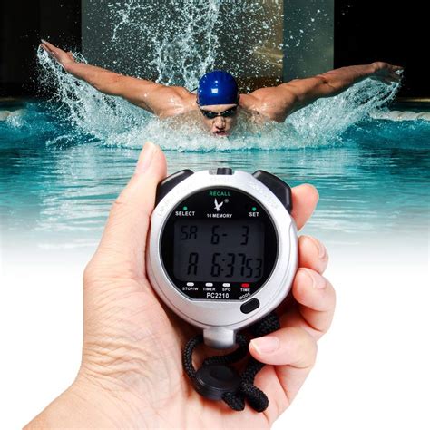 Jutek PC2210 2 Rows 10 Memories Electronic Stopwatch Digital Running ...