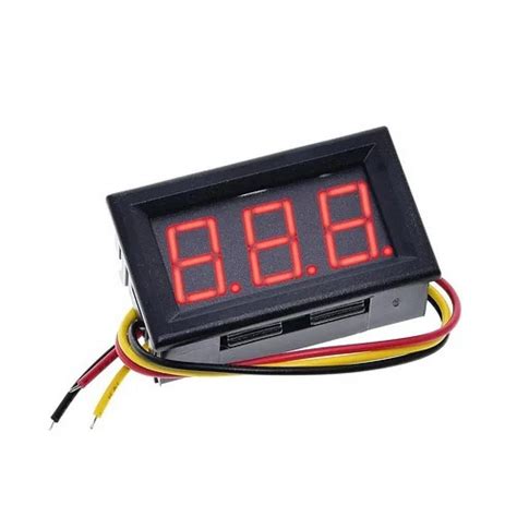 Red 0.36 inch Digital Three-Wire DC Voltmeter With Case