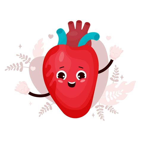 Cute cartoon smiling healthy heart character. Funny happy human ...
