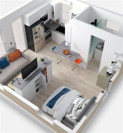 Pin by TA3 on House | Studio apartment floor plans, Small apartment ...