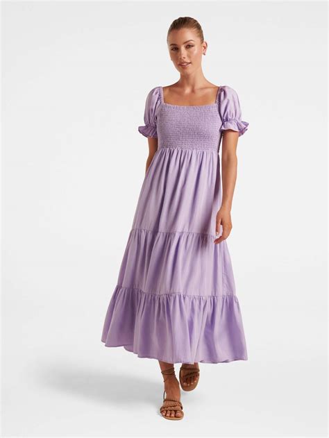 Buy Chalcedony Luna Shirred Bodice Midi Dress - Forever New