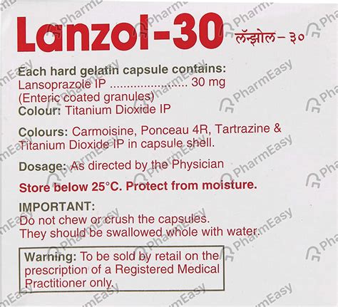 Lanzol 30 MG Capsule (10): Uses, Side Effects, Price & Dosage | PharmEasy