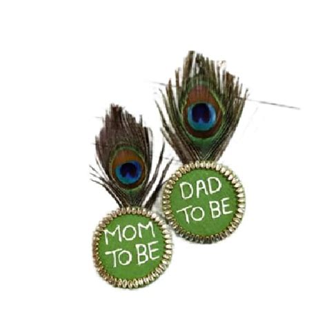 Buy THE THREAD CRAFT Baby Shower Peacock Feather Brooches The Ideal ...