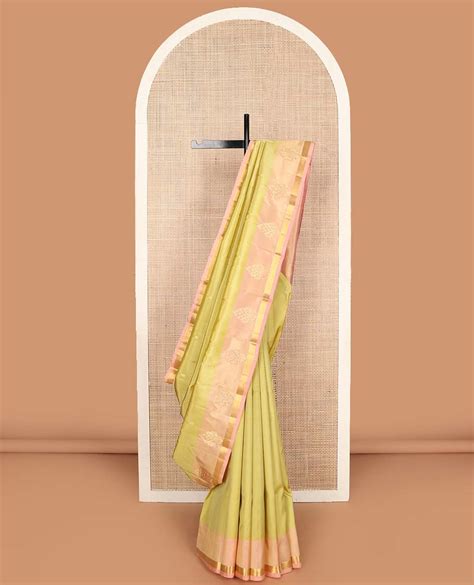 Yellow Zari Buttas Kanchipuram Silk Saree | Zari Design