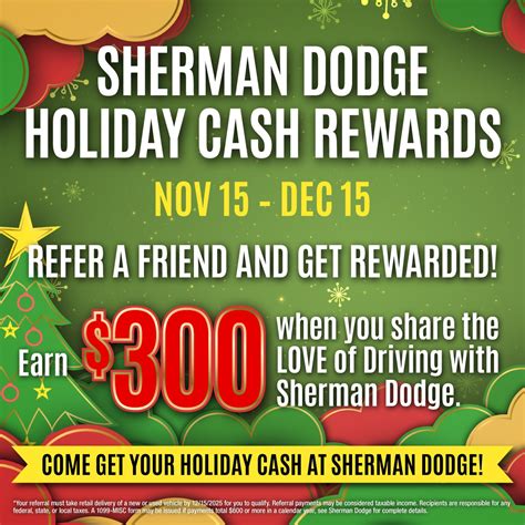 Sherman Dodge Holiday Cash Rewards | Chrysler Dodge Jeep RAM Dealership ...