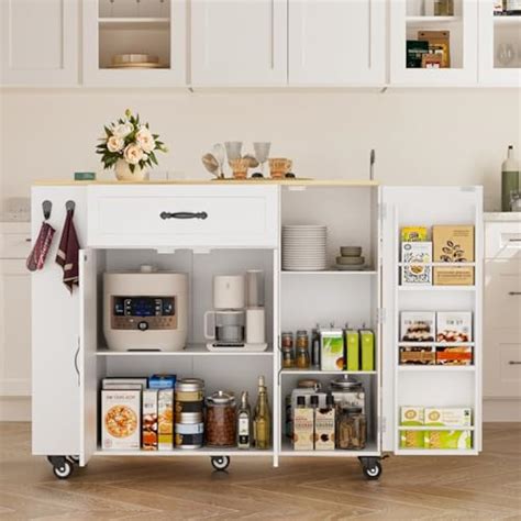 LUMIINOFAMI Rolling Kitchen Island with Drop Leaf, 41.3'' India | Ubuy